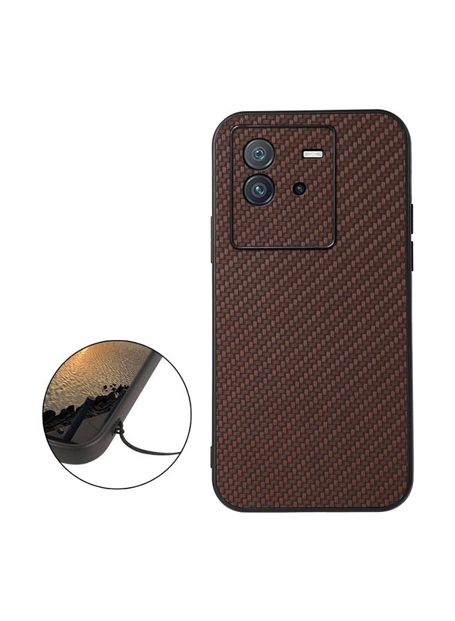 The Bros Case For vivo iQOO Neo6 Accurate Hole Carbon Fiber Texture PU Phone Case