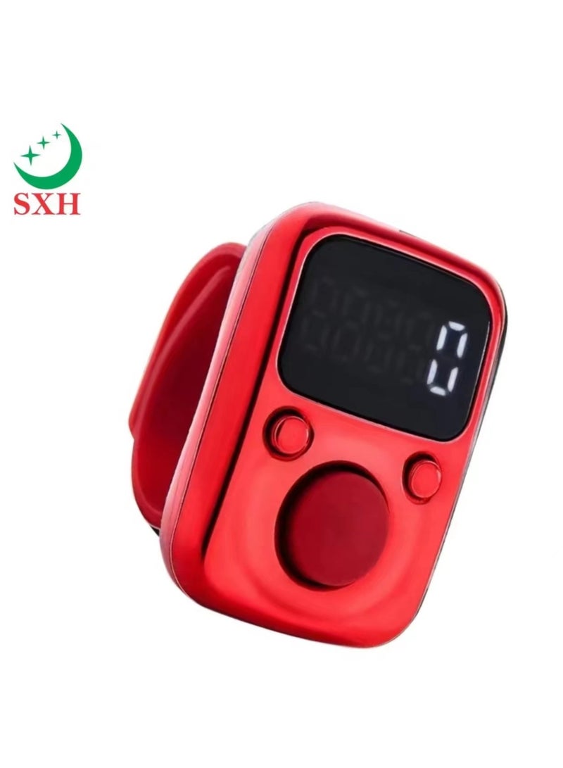 حلقة عداد التسبيح الرقمي مع شاشة عرض LCD باللون الأحمر - Image 2
