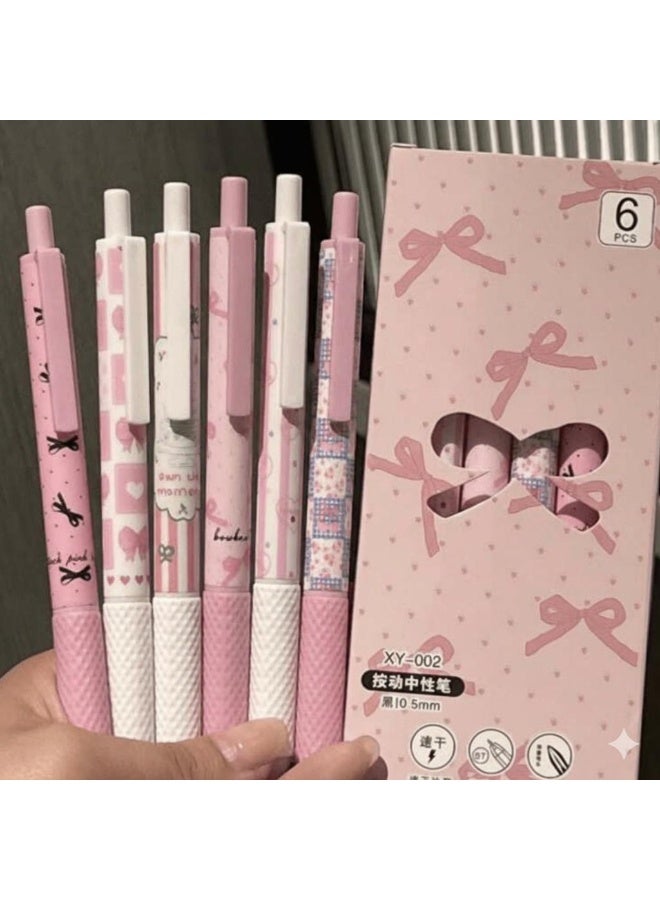 Gel Pen Pink Bow Quick Dry - Image 1