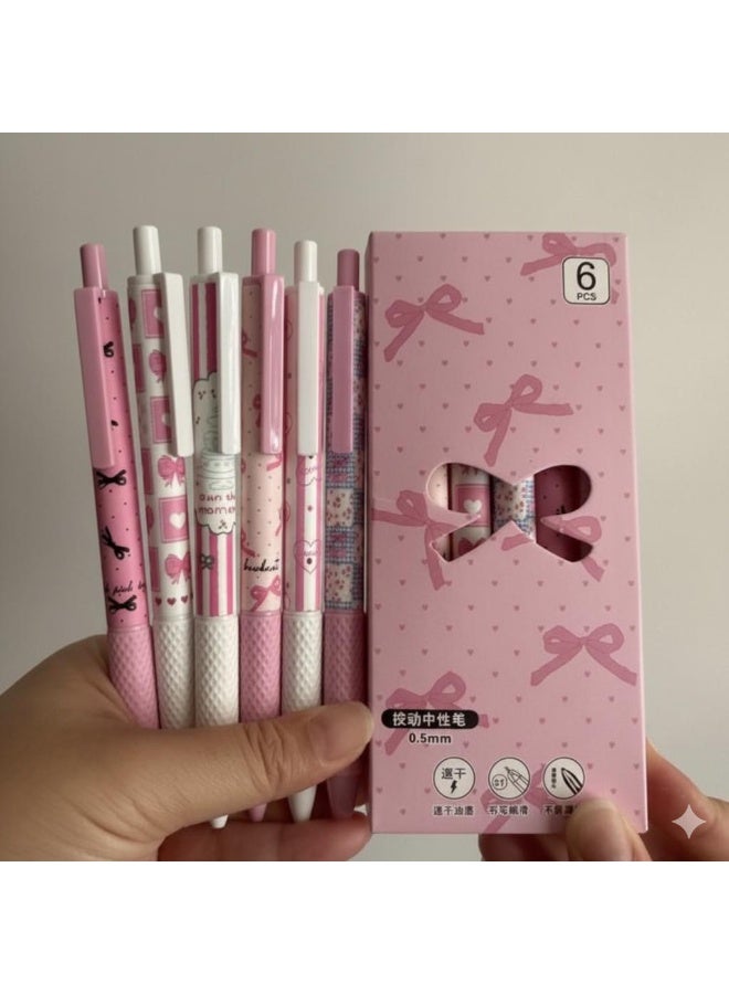 Gel Pen Pink Bow Quick Dry - Image 2
