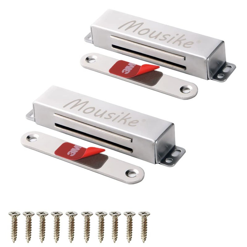 Mousike Magnetic Door Catch Heavy Duty 90lb Door Magnets with Strong Magnetic for Kitchen Cupboard Wardrobe Closet Cabinet Door Drawer Latch