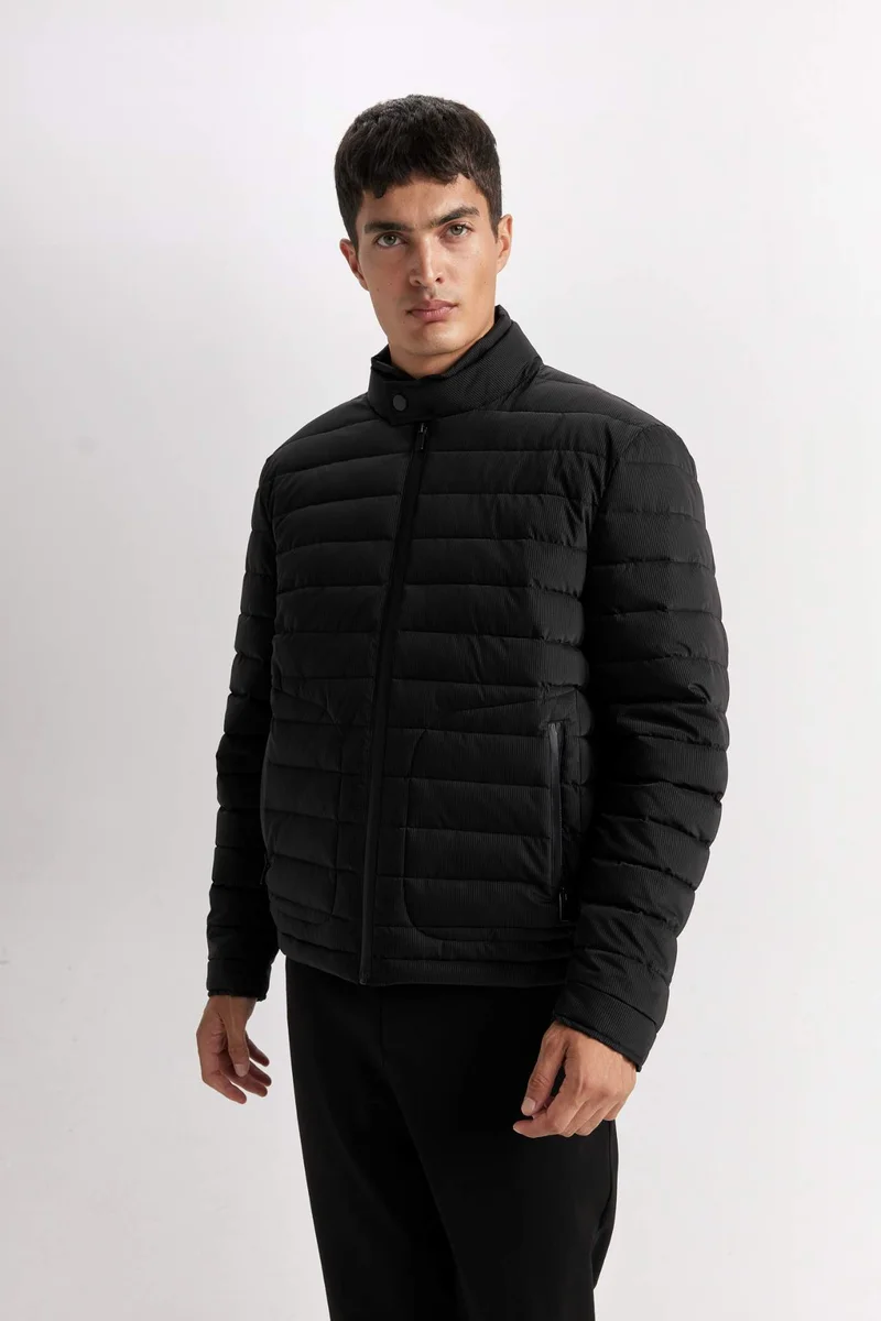 Defacto  Slim Fit Stand Collar Zippered Puffer Jacket for Men | Best Price UAE