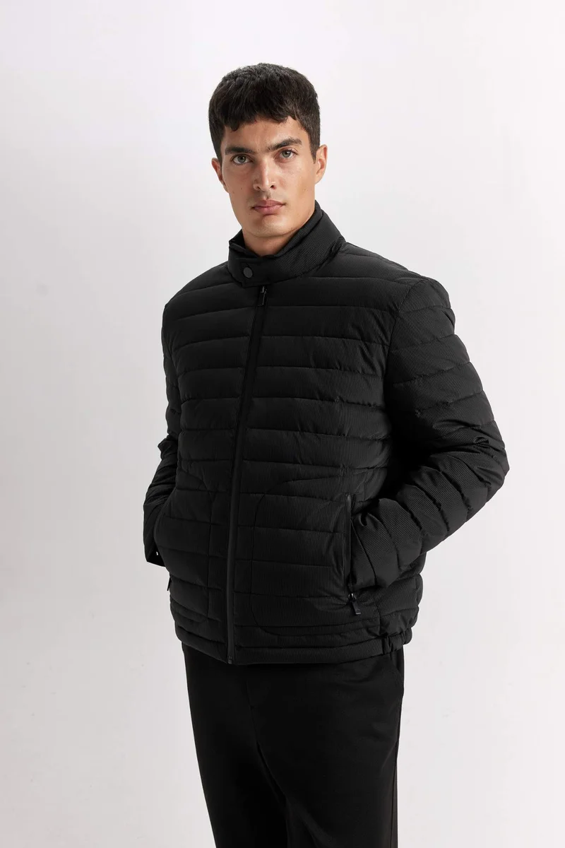 Defacto  Slim Fit Stand Collar Zippered Puffer Jacket for Men | Best Price UAE