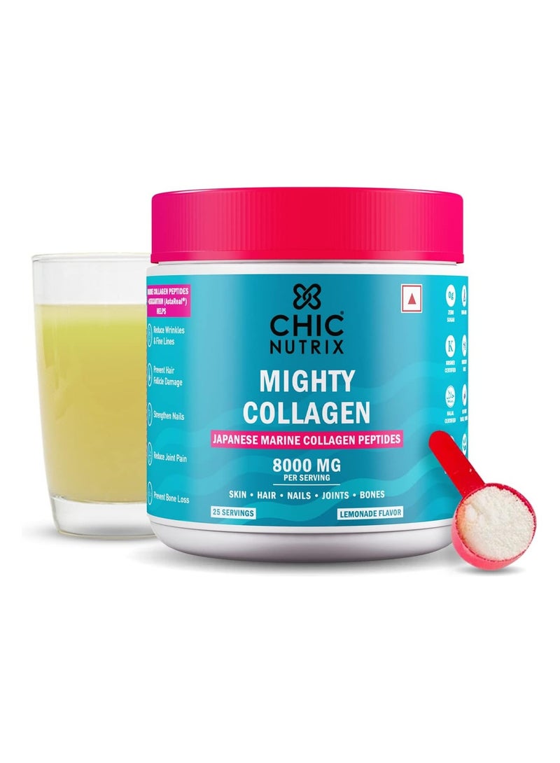 CHICNUTRIX Mighty Collagen With 8g Japanese Marine Collagen Peptides + 2mg Astaxanthin - Image 1