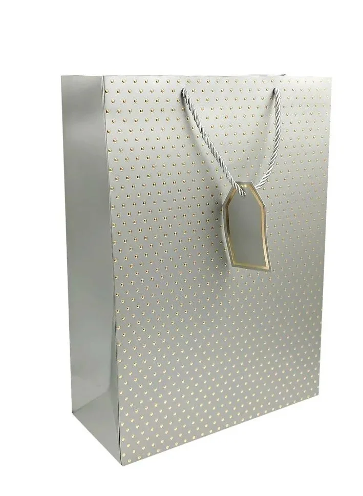 Share The Love Golden Dot Gift Bag Grey - Medium