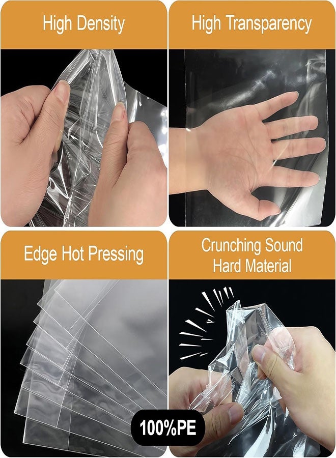 Clear Cellophane Bags, 100 Pcs Gift Bag Clear Flat Treat Bags with 100 Twist Ties for Gift Wrapping, Packaging Candies, Dessert, Bakery, Cookies, Chocolate, Party Favors, 5x9 Inches - Image 4