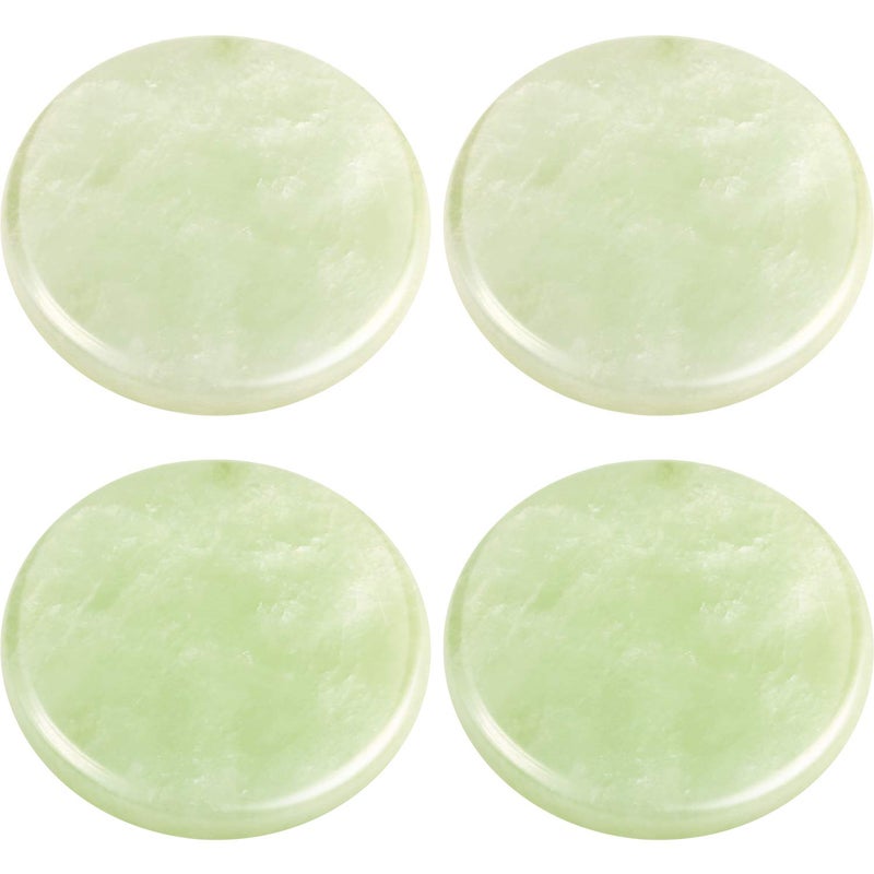 Bememo Eyelash Extension Jade Stone Glue Lashes Jade Stone Adhesive Pallet Fake Eye Lash Holder Base,Fake Eye Lash Makeup Tool 2 Inch (Green/4 Packs) - Image 1