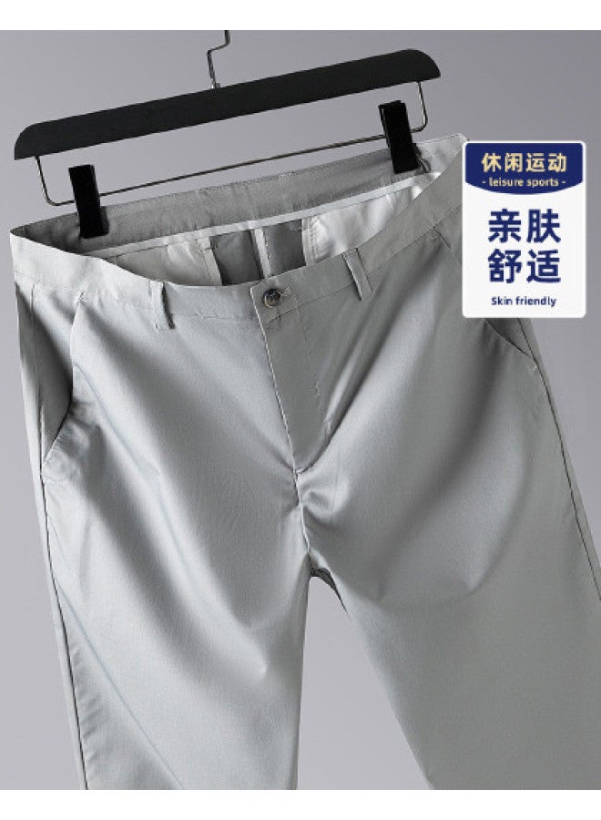 Fomoce new Autumn Men's Casual Pants - Wrinkle-resistant Solid Color Versatile Straight-fit Trousers - Image 1