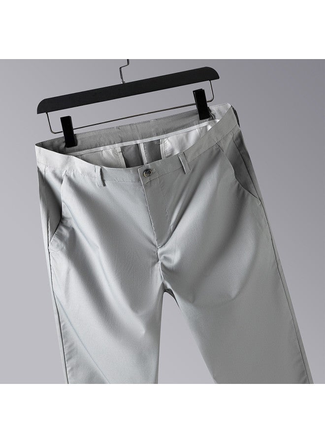 Fomoce new Autumn Men's Casual Pants - Wrinkle-resistant Solid Color Versatile Straight-fit Trousers - Image 3
