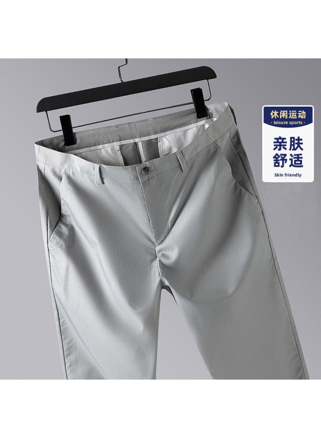 Fomoce new Autumn Men's Casual Pants - Wrinkle-resistant Solid Color Versatile Straight-fit Trousers - Image 2