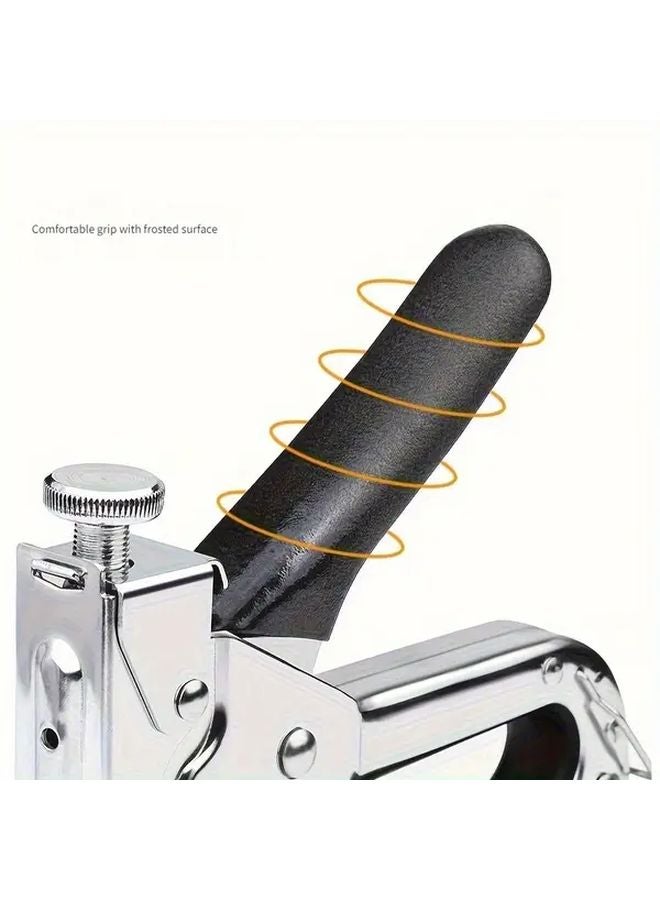 Black Manual Nail Gun Stapler Tool with U Shaped and Straight Staple Wire Slots - Image 4