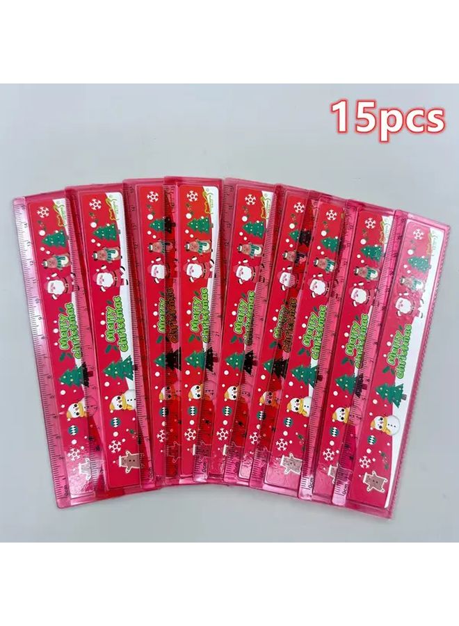 30 Christmas Themed Rulers Plastic Measuring Tools With Santa Claus Reindeer And Snowman Designs For School Rewards Holiday Party Gifts And Christmas Presents - Image 4