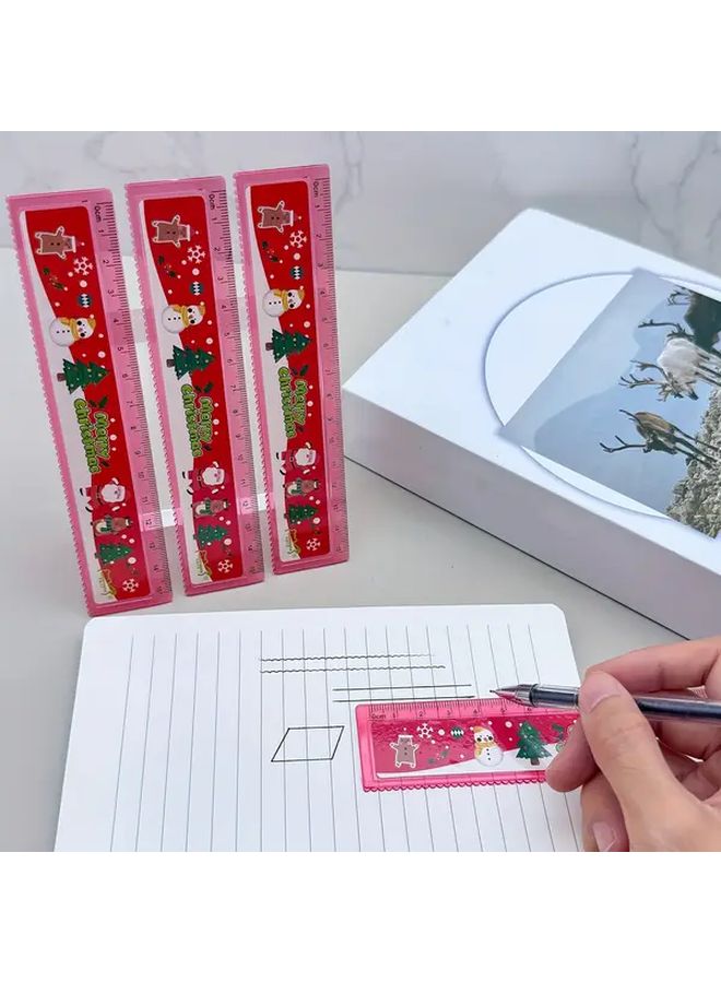30 Christmas Themed Rulers Plastic Measuring Tools With Santa Claus Reindeer And Snowman Designs For School Rewards Holiday Party Gifts And Christmas Presents - Image 3
