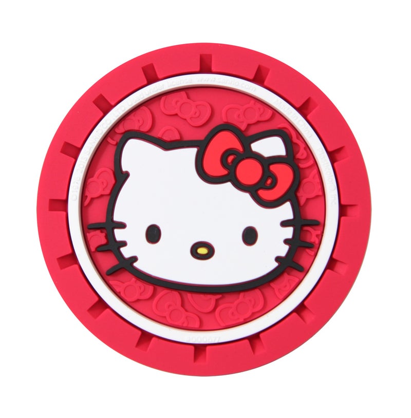 Plasticolor 000677R01 Hello Kitty Bow Auto Car Truck SUV Cup Holder Coaster 2Pack