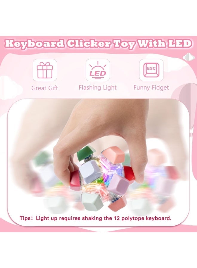 Keyboard Fidget Toys For Adults, Keyboard Clicker with LED Lights, 12 Sides Pressing Fingertip Small Toys, Stress Relief, Creative Stress Relief Toys - Image 2