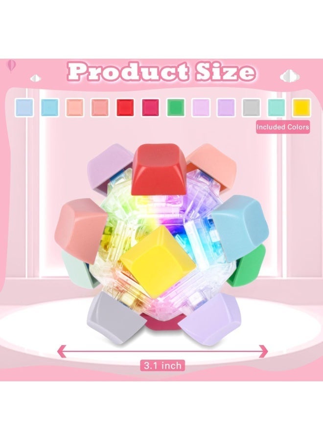 Keyboard Fidget Toys For Adults, Keyboard Clicker with LED Lights, 12 Sides Pressing Fingertip Small Toys, Stress Relief, Creative Stress Relief Toys - Image 3