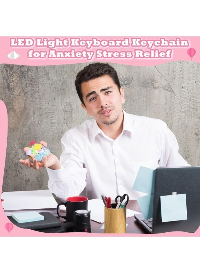 Keyboard Fidget Toys For Adults, Keyboard Clicker with LED Lights, 12 Sides Pressing Fingertip Small Toys, Stress Relief, Creative Stress Relief Toys - Image 4