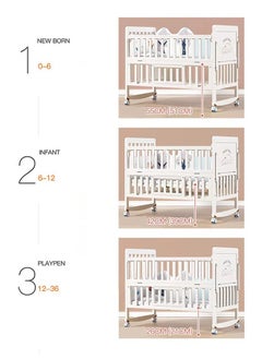 FUN MOMENT Wooden Baby Cot With Wardrobe 120×60cm  - Image 4