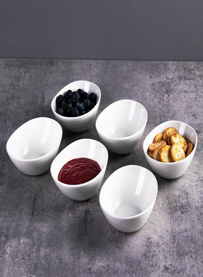 CHILDIKE 5.2 Inch Small White Porcelain Bowls, 8 OZ Serving Bowls Set of 6, Good for Sauce, BBQ, Ice Cream, Dessert and Cereal, Microwave, Dishwasher and Oven Safe - Image 5