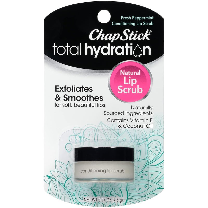 ChapStick Total Hydration Conditioning Lip Scrub Fresh Peppermint Lip Exfoliator  027 Oz