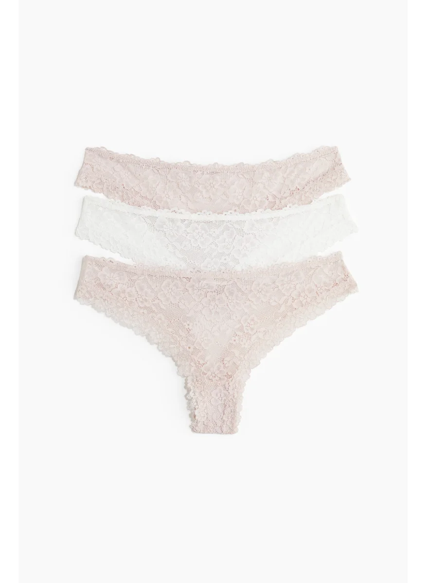 H&M 3-Pack Lace Brazilian Briefs