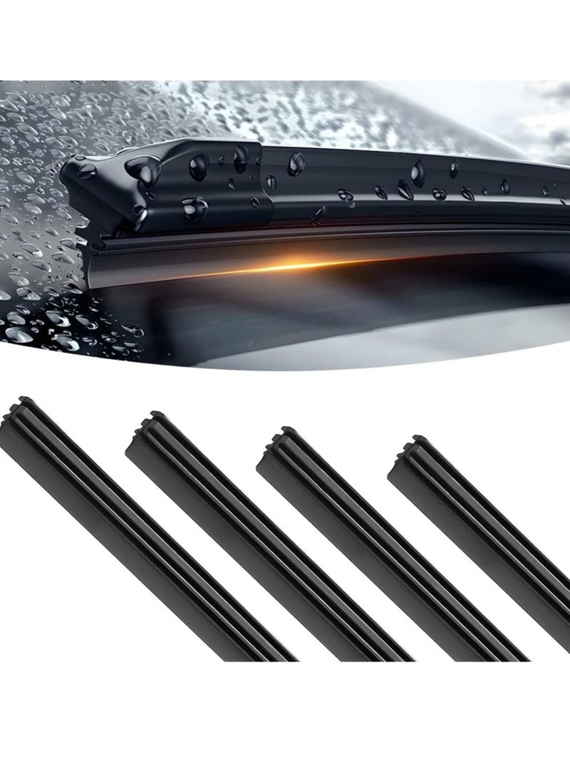 FengSVMA 4PCS Car Windshield Wiper Blade Strips, DIY Silicone Car Frameless Window Boneless Replacement Refills, Auto Adjustable Insert Rubber Wiper Blade Refills, Universal for SUV Truck Van  - Image 1