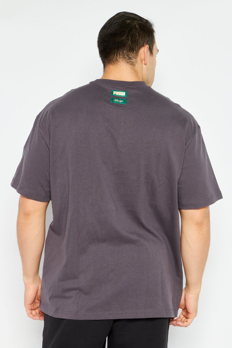 PUMA Men Sportswear Fit Short Sleeves Outdoor T-shirt, Dark Coal - Image 2