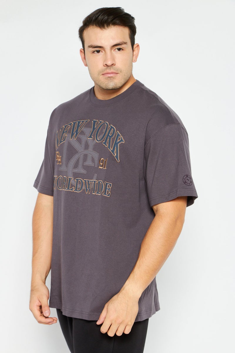 PUMA Men Sportswear Fit Short Sleeves Outdoor T-shirt, Dark Coal - Image 3