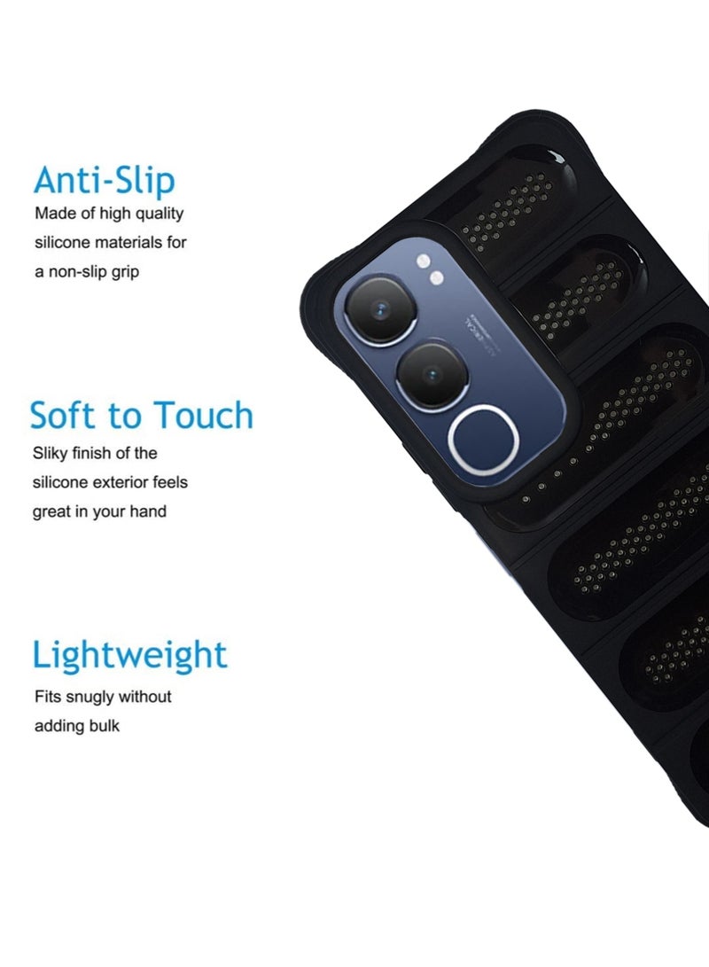 Waldic Vivo Y19s Premium Case | Premium Silicone  Case Cover Designed for Vivo Y19s | Vivo Y19s Case Camera and Drop Protection Thin Protective Back Cover Case for Vivo Y19s - Black - Image 2