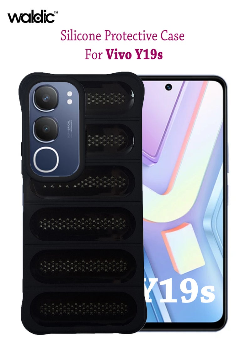 Waldic Vivo Y19s Premium Case | Premium Silicone  Case Cover Designed for Vivo Y19s | Vivo Y19s Case Camera and Drop Protection Thin Protective Back Cover Case for Vivo Y19s - Black - Image 1