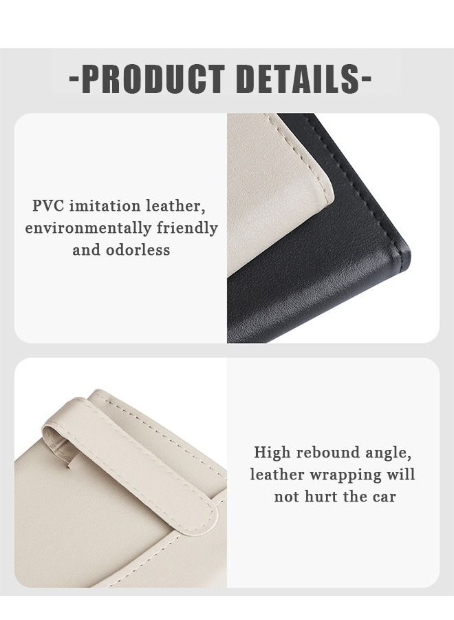 Generic Car Sun Visor Hanging Tissue Holder, General PU Leather Waterproof Dirty Resistant Car Tissue Box, Multifunctional Storage Holder Dispenser for Car Seat (Beige) - Image 5