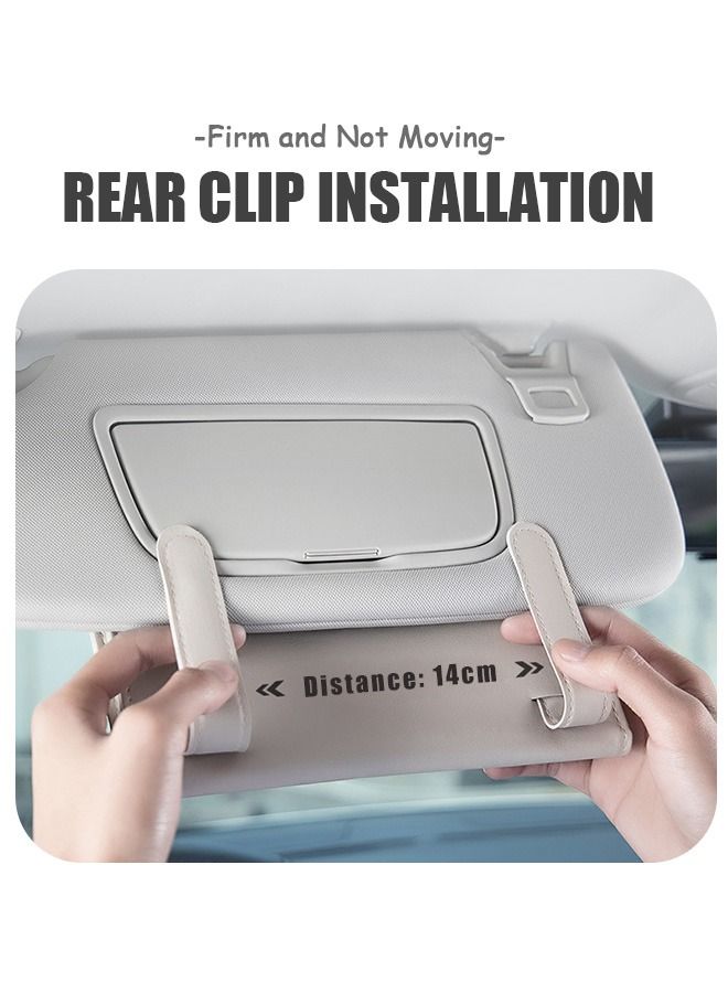 Generic Car Sun Visor Hanging Tissue Holder, General PU Leather Waterproof Dirty Resistant Car Tissue Box, Multifunctional Storage Holder Dispenser for Car Seat (Beige) - Image 3