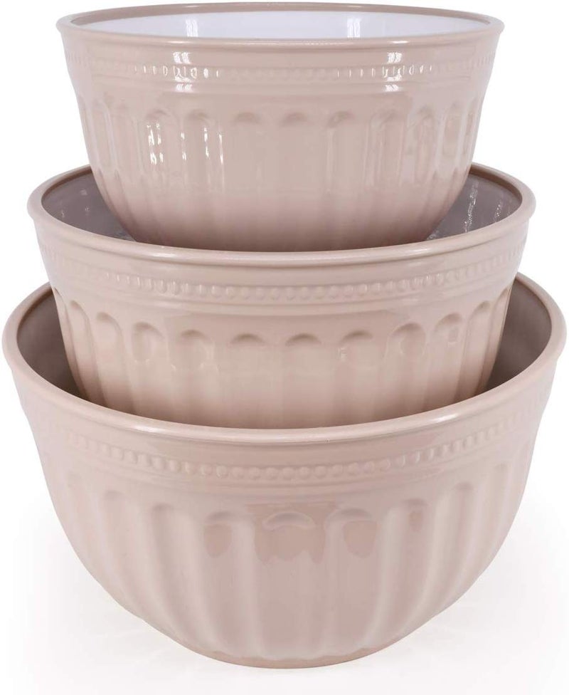 Credly Plastic Round Shape Multipurpose use Bowl Set with Airtight Lid for StorageMixingServing Set of 3 Piece Large Medium Small - Image 2
