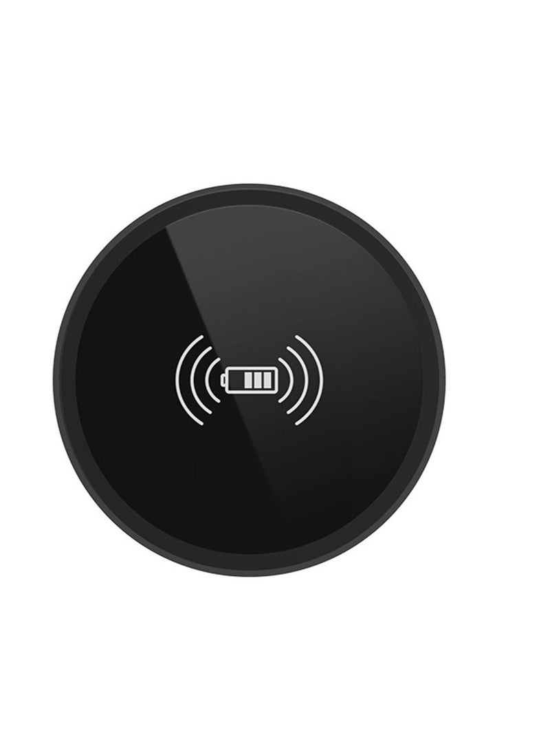 General Recessed Desk Wireless Charger, 15W Fast Charging Pad Phone Charger, Hidden Desk Grommet Qi Wireless Charger, for All Phones with Wireless Charging (Black)  - Image 1