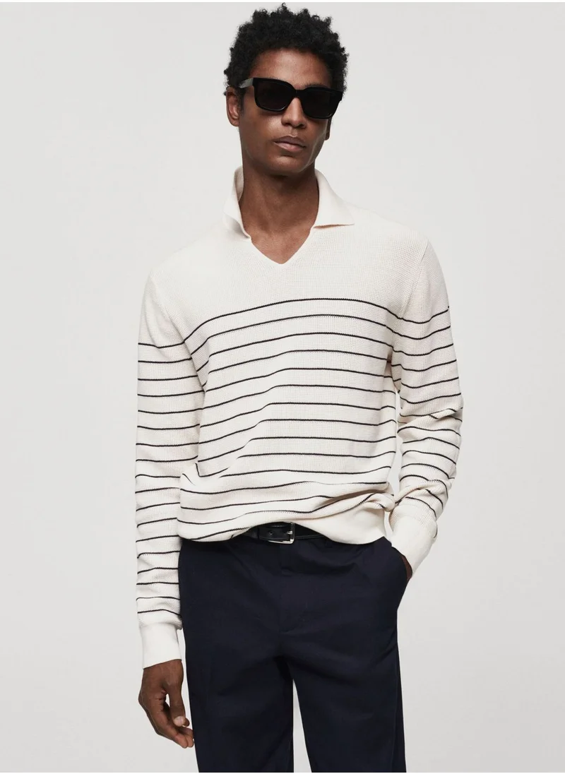 Mango Man Striped Polo