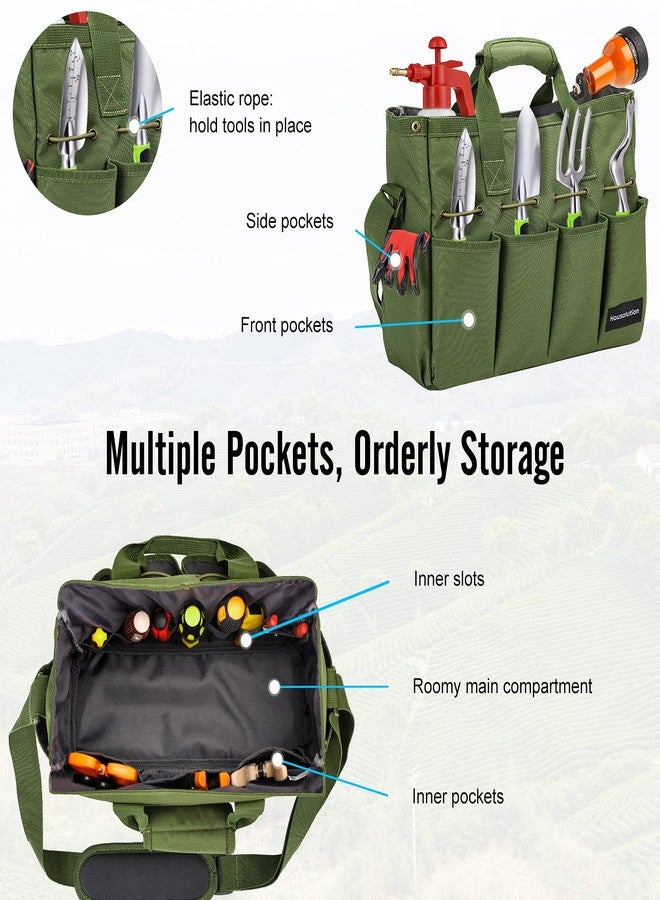 Housolution Garden Tote Bag, 900D Standable Gardening Tool Bag, Garden Tote Storage Bag with Pockets & Long Adjustable Shoulder Strap, Home Tools Organizer Garden Tool Kit Holder, 14 Inch - Image 5