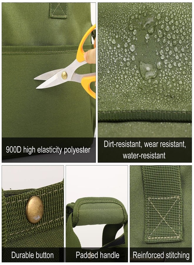 Housolution Garden Tote Bag, 900D Standable Gardening Tool Bag, Garden Tote Storage Bag with Pockets & Long Adjustable Shoulder Strap, Home Tools Organizer Garden Tool Kit Holder, 14 Inch - Image 4