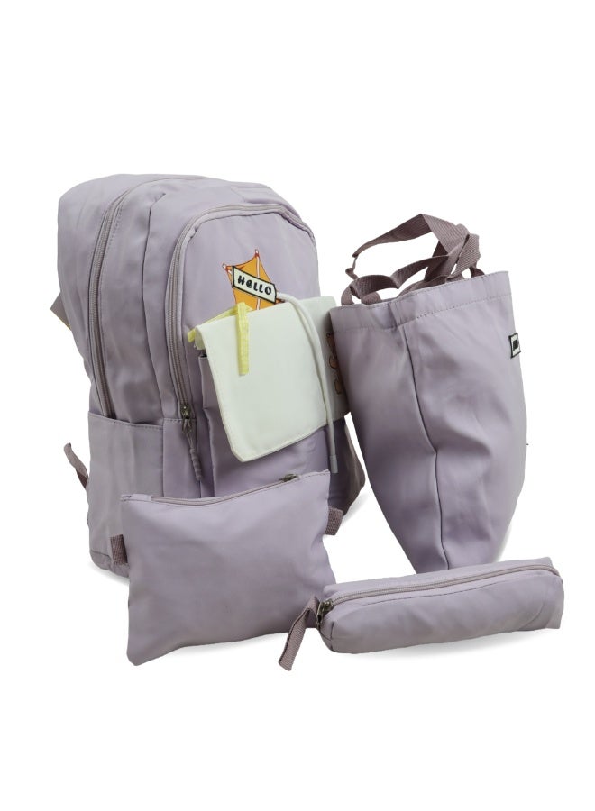 4-in-1 school bag set for girls with handbag, pencil case, and small wallet, suitable for middle school, high school, and university. - Image 2