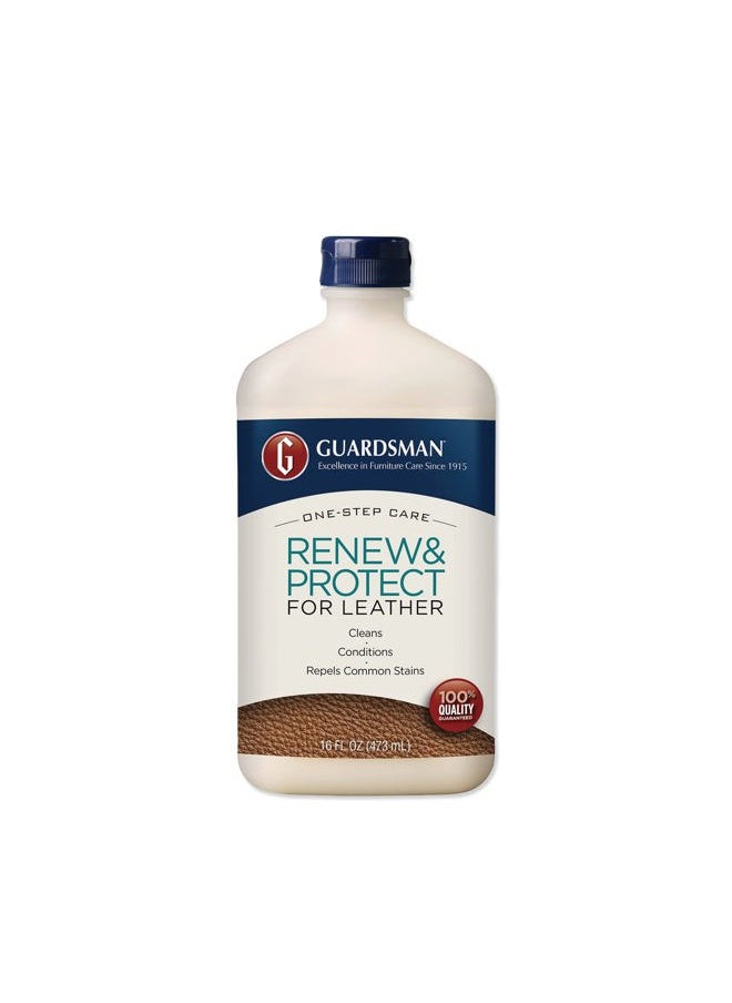 Guardsman Renew & Protect Leather Cleaner, Conditioner, and Protector for Leather Furniture & Car Interiors | Small Leather Goods and Leather Shoe Cleaner, 16 Fluid Ounces  - Image 1
