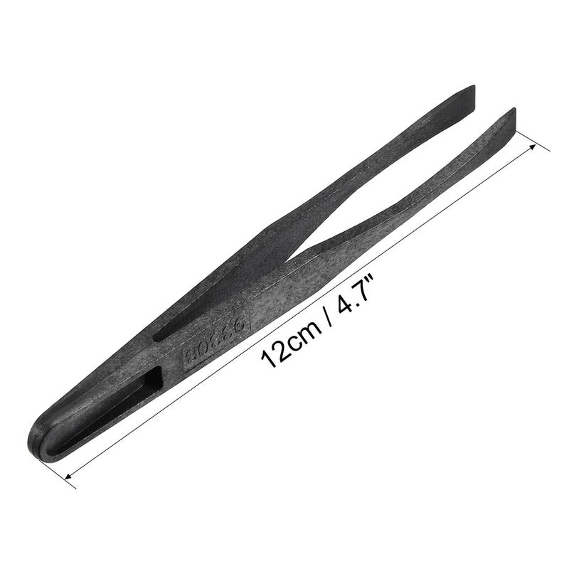 uxcell 93308 Plastic Anti-static Tweezers, Precision Flat Tip for Craft DIY Beauty Electronics Repair Tool Black 3 Pcs 93308 - Image 3