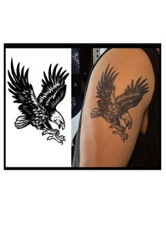 Generic Semi-Permanent Large Eagle Design Tattoo Tech, 2 Sheets, Adult Art, Lasts 1-2 Weeks, Waterproof, Realistic Appearance, Non-Adhesive, No Glare  - Image 1