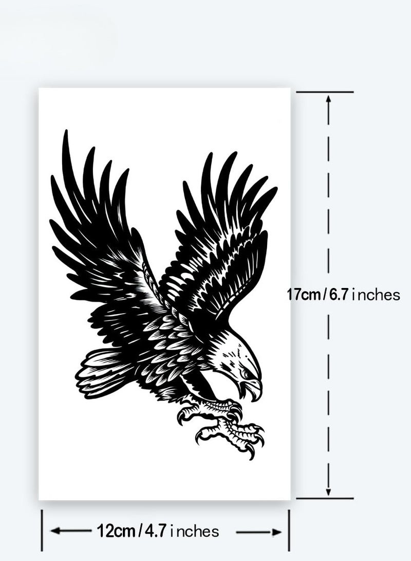Generic Semi-Permanent Large Eagle Design Tattoo Tech, 2 Sheets, Adult Art, Lasts 1-2 Weeks, Waterproof, Realistic Appearance, Non-Adhesive, No Glare  - Image 4
