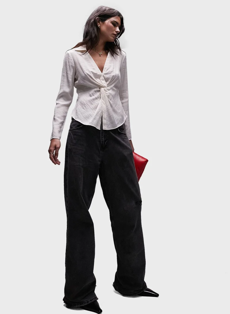 TOPSHOP Twist Front Top