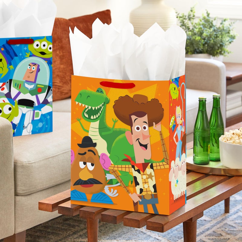 Hallmark Disney Pixar Toy Story Gift Bags for Kids (2 Bags: 1 Large 13", 1 Extra Large 15") for Birthdays, Back to School, Christmas - Image 2