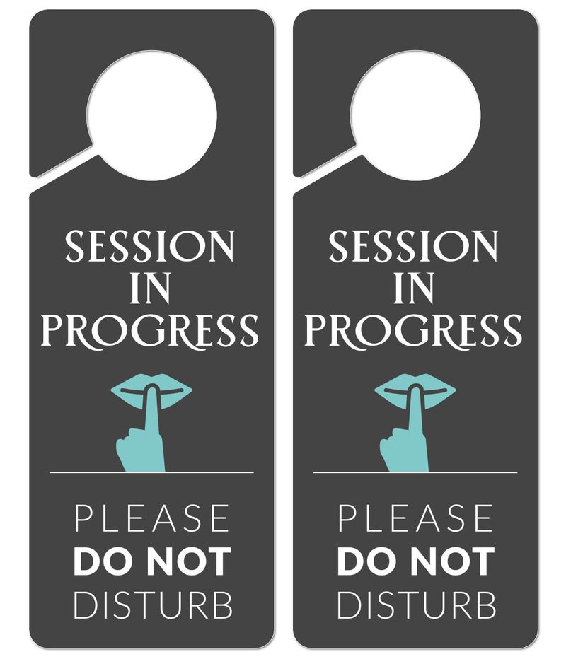 Fun-Plus Do Not Disturb Door Hanger Sign, 2 Pack, Please Do Not Disturb Sign, Session In Progress - Image 1