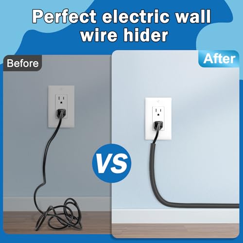 UOMTFAI Wall Cord Hider 78 Inch - Self-Adhesive Wire Cover Raceway for Walls, Flexible PVC Cable Concealer for Home and Office, W0.59 H0.39in - Black - Image 5