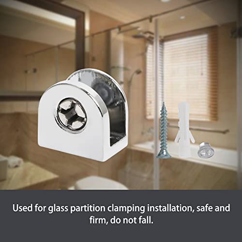 Aopin Glass Shelf Bracket, Adjustable Glass Clips Glass Clamp Brackets, Polished Finish Zinc Alloy, for 5-8 mm / 0.19-0.3 inch Thickness Wooden/Acrylic/Glass Shelf, Silver, 4 PCS - Image 3