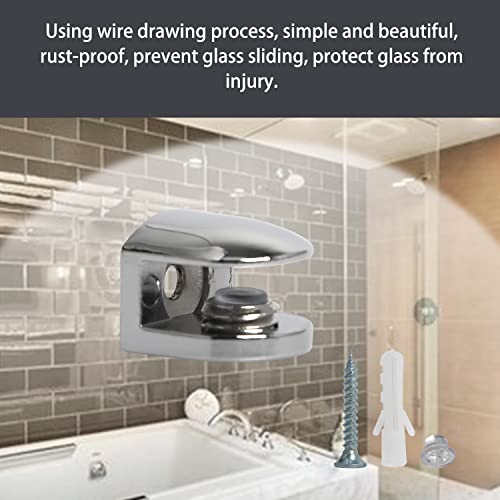 Aopin Glass Shelf Bracket, Adjustable Glass Clips Glass Clamp Brackets, Polished Finish Zinc Alloy, for 5-8 mm / 0.19-0.3 inch Thickness Wooden/Acrylic/Glass Shelf, Silver, 4 PCS - Image 4