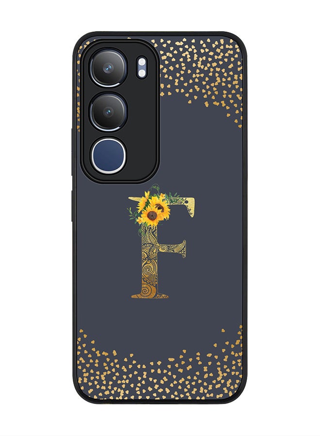 Stylizedd For vivo Y19s / Y19s Pro Case,Slim fit Camera Protection, Shockproof Thin Phone cover  - Custom Floral Monogram - F  (Grey )