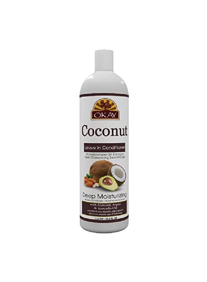 OKAY Coconut Deep Moisturizing Leave In Conditioner Helps Replenish Moisture And Elasticity For Healthy Strong Hair Sulfatesiliconeparaben Free For All Hair Types And Textures Made In Usa 33Oz - Image 2
